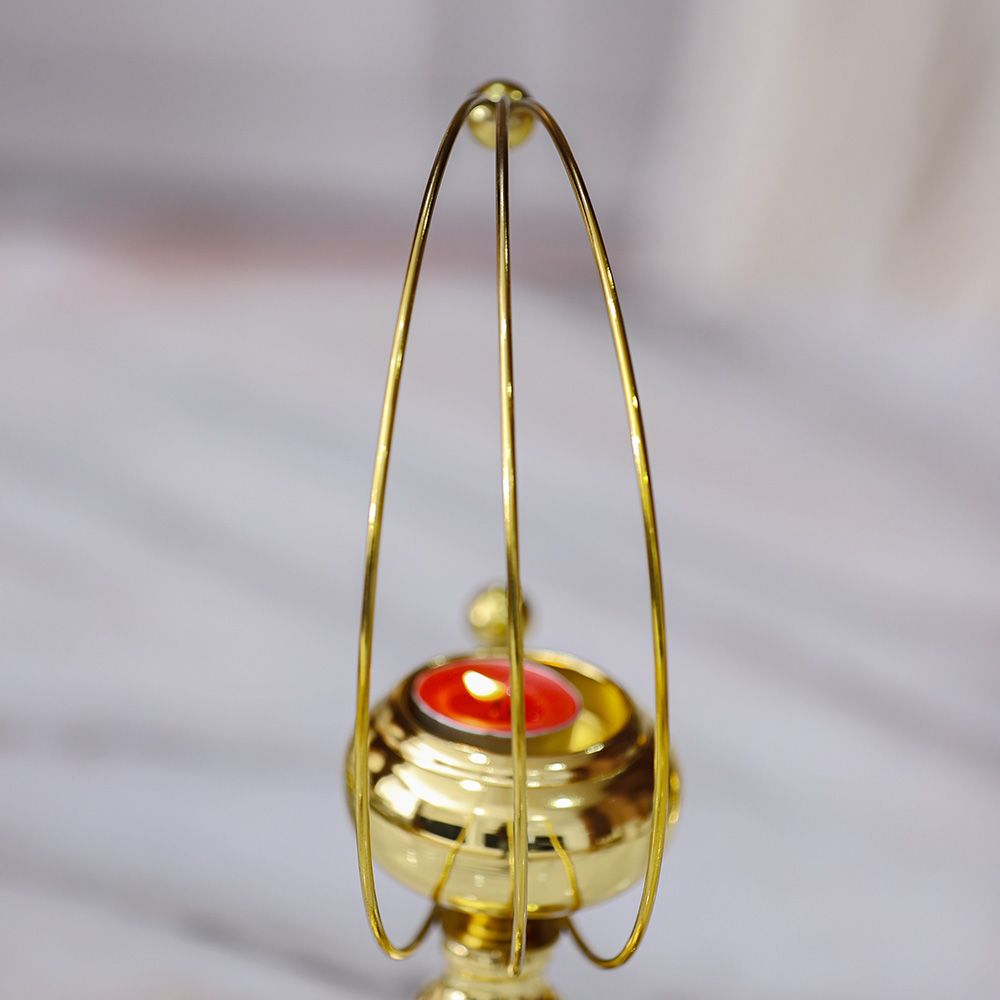 Medalion Metal Candle Holder 12x12x25Cm Gold