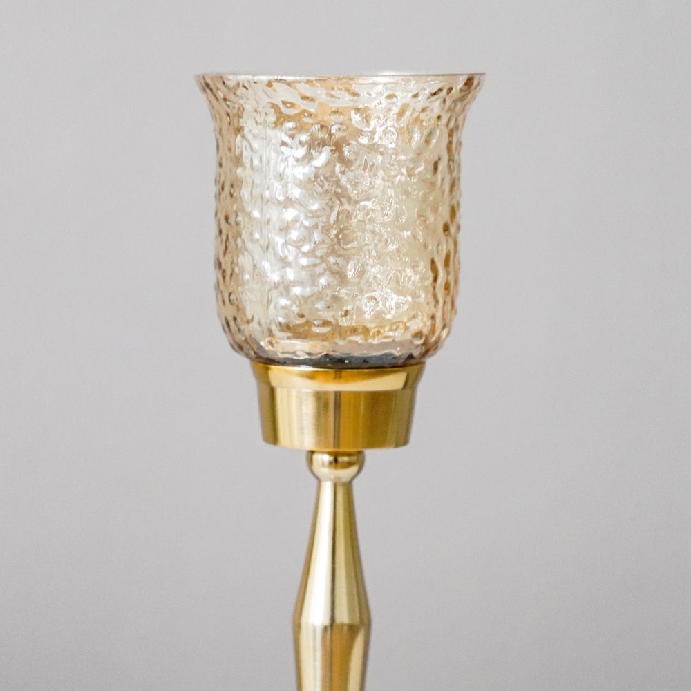 Abriz Set Of 2 Votive Candle Holder Large Gold S-9X9X30Cm L-9X9X34Cm