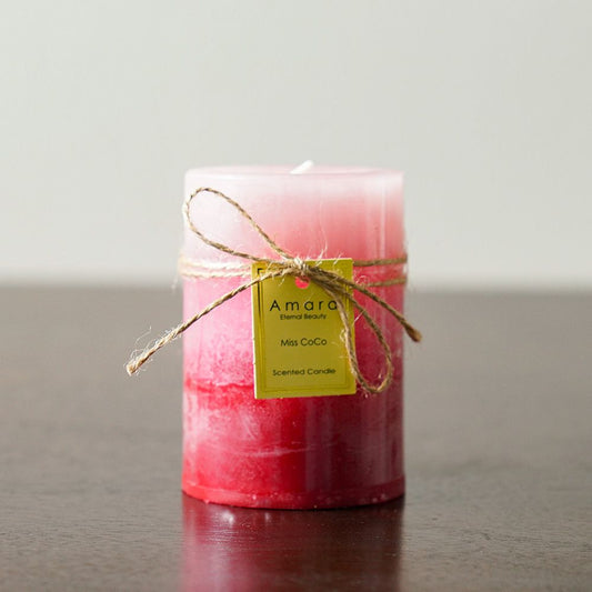 Amara Pillar Candle Multi Pink 7X10Cm 310G