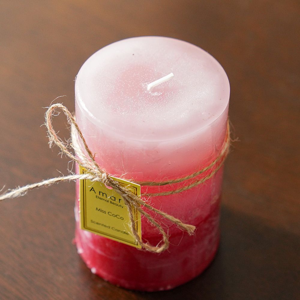 Amara Pillar Candle Multi Pink 7X10Cm 310G