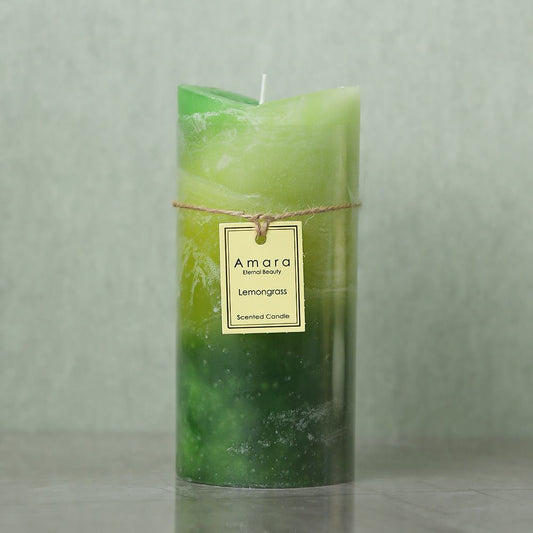 Amara Scented Pillar Candle - Lemongrass