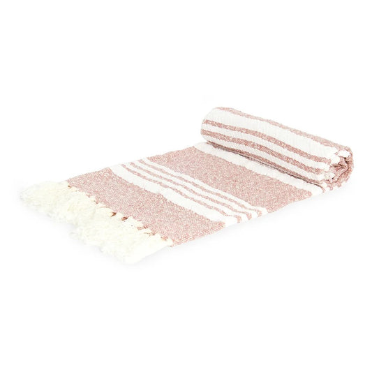 Boucle Throw, Pink & White - 127x152cm