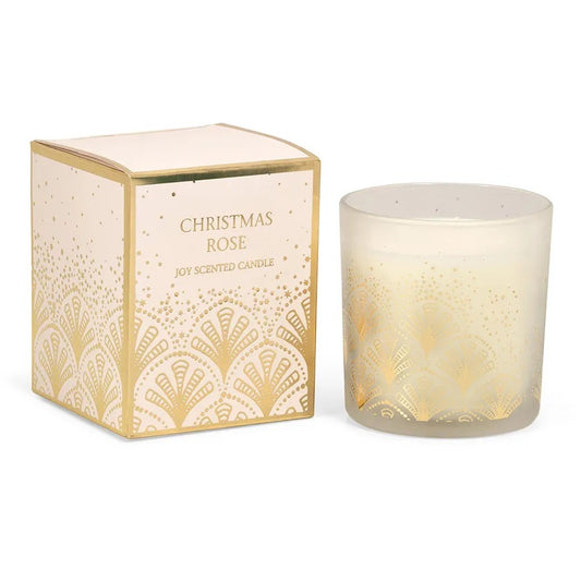 Joy Christmas Rose Jar Candle, Pink - 220 gm