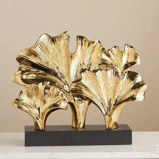 Gingko leaves on stand ceramic