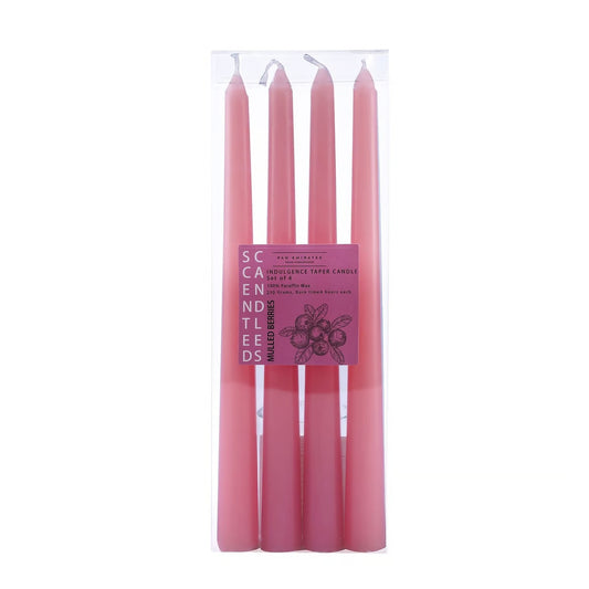 Indulgence Mulled Berries 4-Piece Taper Candle Dia2x24cm - 6 Hrs