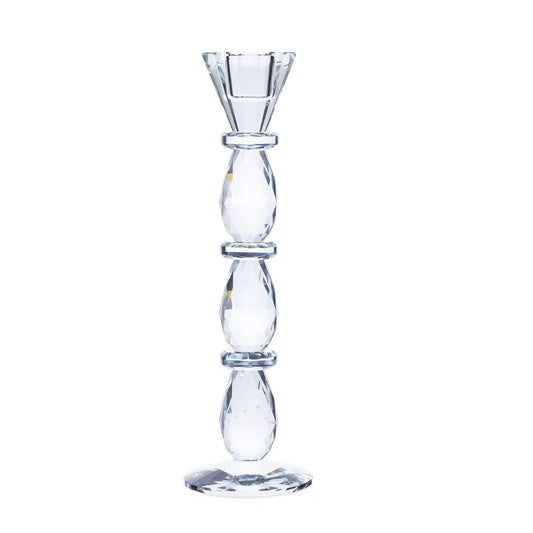 Crystal Taper Candle Holder 8x8x24.5cm- Clear