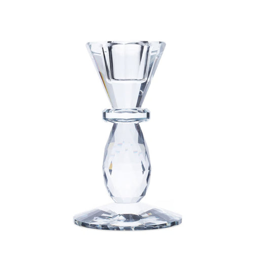 Crystal Taper Candle Holder 8x8x11.5cm- Clear