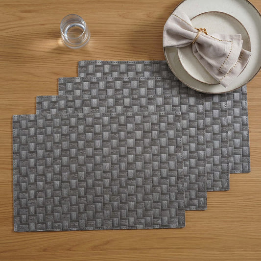 Brooks 4-Piece Woven Placemat Set 30x45cm - Grey